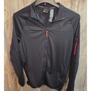 Spyder Active ProWeb Full Zip Jacket Size Med Black Red Athletic Performance
